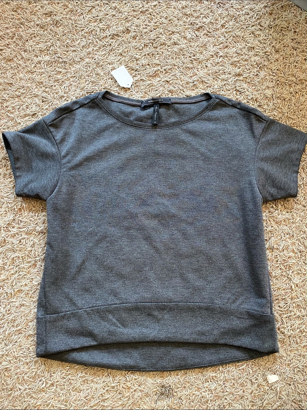 BCBGMaxAzria Charcoal Gray Short-Sleeve Tee XS